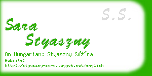 sara styaszny business card